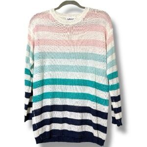 Macaron women’s size medium pullover long sleeve striped knit sweater
